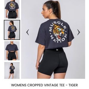Muscle nation top- vintage cropped tee